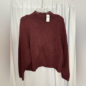 NWT OLD NAVY Burgundy Sweater w/Mock Turtleneck Sz M